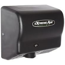 American Dryer ExtremeAir GXT9-BG Steel Cover High-Speed Automatic Hand Dryer, 10-12 Second Dries, 100-240V, 1,500W Maximum Power, 50/60Hz, Black Graphite Finish