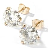 14K White or Yellow Gold 8MM Martini Moissanite Stud Earrings