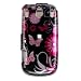 Premium Designer Hard Plastic Crystal Snap-on Case for the Palm Pixi Sprint - Hot Pink Flower Butterfly Floral Print