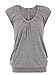 Bepei Women Hip Length V Neck Top Solid Short Sleeve T Shirt Tunic Blouse