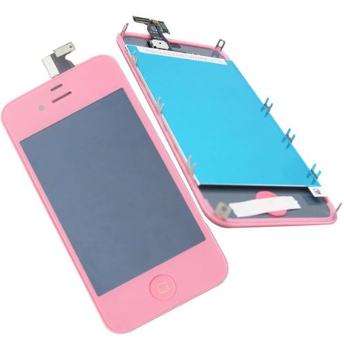 Pink Iphone 4 Cdma/Verizon Lcd and Touch Screen Replacement with Home Button