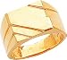 14K Gold Diagonal Mens Signet Ring Sz 10