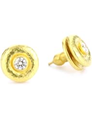 GURHAN "Droplet" Wide-Framed White Diamond Post Earrings