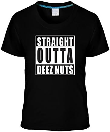 Ptrand Women's Straight Outta Deez Nuts t-shirts black