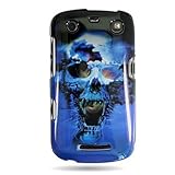 WIRELESS CENTRAL Brand Hard Snap-on Shield With BLUE SKULL Design Faceplate ....