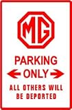 MG PARKING ONLY classic sport car street sign