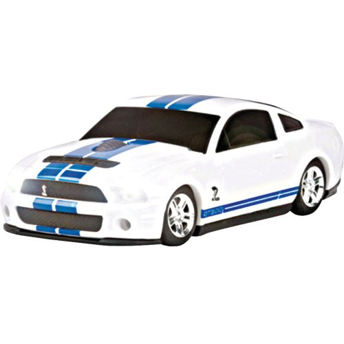 【Amazonの商品情報へ】ワイヤレス マウス シェルビー GT500 ホワイト/ブルーストライプ 車マウス ROADMICE