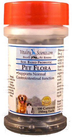 Pet Flora 100 caps Soil Based Probiotic for Dogs Supports Normal Gastrointestinal Function