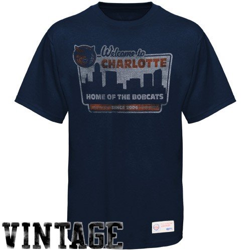 Cheap NBA Sportiqe-ESPN Charlotte Bobcats Navy Blue Billboard Distressed Premium T-shirt