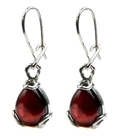 Sterling Silver Cherry Amber Small Earrings