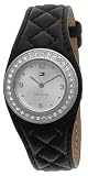Tommy Hilfiger Women's 1780504 Crystal Accented Black Leather Watch