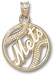 New York "Mets" Pierced Baseball Charm/Pendant -14K/10K, Stainless Steel or Gold Plated