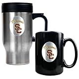 Southern California Trojans Stainless Steel Travel Mug & Ceramic Mug Set NCAA College Athletics