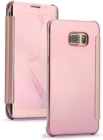 Samsung Case, Samsung Galaxy S7 Edge Case, Xiangtian Mirror Clear View Window Flip Case For Samsung Galaxy S7 Edge (Rose Gold)