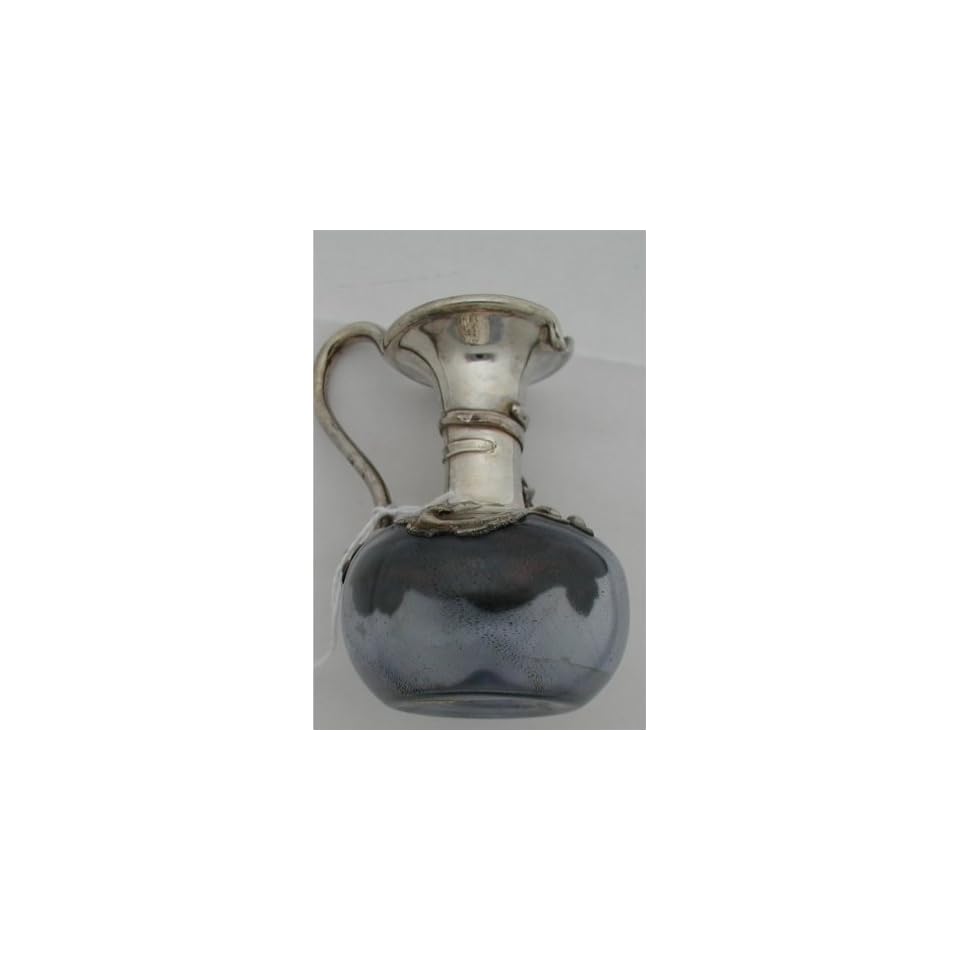 Decorative Bottles Vases Of Mouth Blown Glass And Sterling Silver