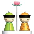 Alessi Mr. & Mrs. Chin Salt and Pepper Set - Green/Yellow