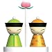 Alessi Mr. & Mrs. Chin Salt and Pepper Set - Green/Yellow