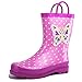 AccessoWear Girls Pink Butterfly Polka-Dot Rain Boots (1 M US Little Kid)