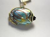 Old World Christmas Ornament Butterfly Fish Blue