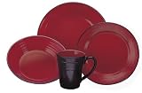 Sakura Sahara Red 16-Piece Dinnerware Set, Service for Four