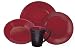Sakura Sahara Red 16-Piece Dinnerware Set, Service for Four