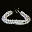 EXP Handmade Pearl & Silver Three-Strand Bracelet