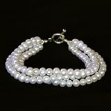 Handmade Classical Three-strand Pearl Bracelet