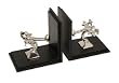 Set of 2 Distinctive Chrome Like Finish Vintage Airplane Bookends 5.5"