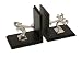 Set of 2 Distinctive Chrome Like Finish Vintage Airplane Bookends 5.5"