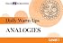Analogies: Daily Warm-Ups Level I
