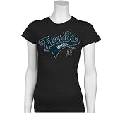 Florida Marlins Ladies Black Tail Sweep T-shirt