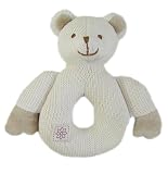 Miyim Simply Organic Knit Rattle Teether, Bear, 0-3 Months