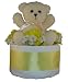 Yellow Bear 1 Tier Diaper Cake w/ Pampers Swaddlers, 10" Kuddles Collection Bear, and Precious Cargo Baby Apparel