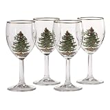 Spode Christmas Tree Wine Goblets, Set of 4
