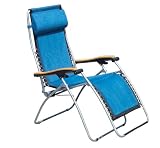 Faulkner Standard Recliner Blue Jeans Padded with Wood Arms