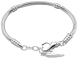 Avedon Sterling Silver Snake with Brass Silver Plated Stoppers, 8.25+1 Extender