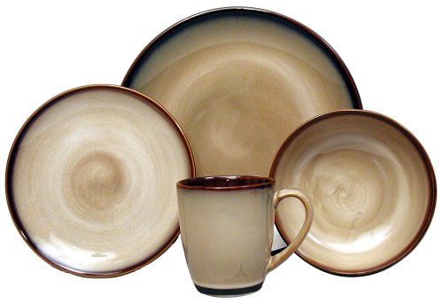 Sango Nova Brown 16-Piece Dinnerware Set, Service for 4