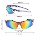 RIVBOS 802 Polarized Sports Sunglasses with 5 Set Interchangeable Lenses for Cycling