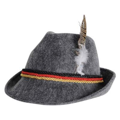 Grey German Oktoberfest Alpine Hat