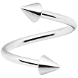 16 Gauge Stainless Steel 3mm Spike Spiral Twister Ring - 3/8
