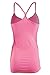 Women's Comfy Sleeveless Back Cross Strap Shirring Neck Cami Tank in Many Colors
