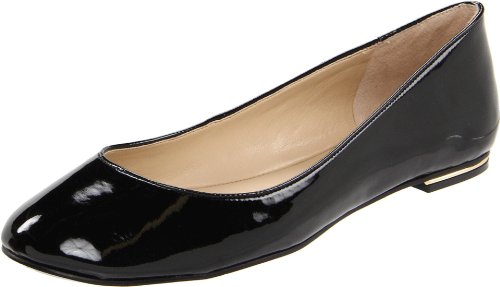 Nine West Women's Onhigh Ballet Flat,Black Patent Synthetic,8 M US