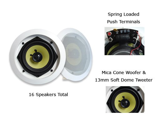 MA Audio Synergy Series 52iC-16PKG (16) 140 Watt In-Wall Home Speakers MA Audio Synergy Series 52iC-16PKG (16) 140 Watt In-Wall Home Speakers