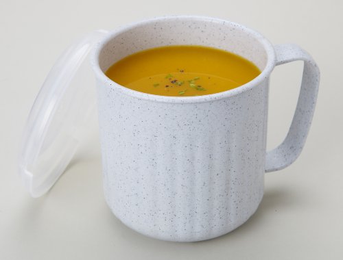 Starmaid Microwave Soup Mug with Lid, 15-Ounce, Granite Gray