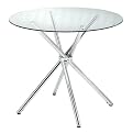 Café Glass Top Dining Table - Chrome