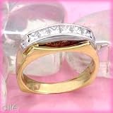 14K 2 Tone Princess Cut Diamond Anniversary Band