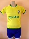 BRASIL SOCCER KIDS SET JERSEY & SHORT SIZE 10 NEW