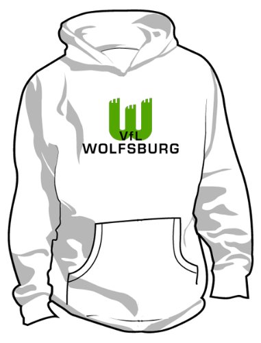 VfL Wolfsburg Basic Logo Hoodie, Adult Large - White