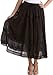 Sakkas Solid Embroidered Gypsy / Bohemian Mid Length Cotton Skirt