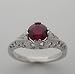 Art Deco Style 14k White Gold With Ruby 1.51 Ct and Diamond Ring